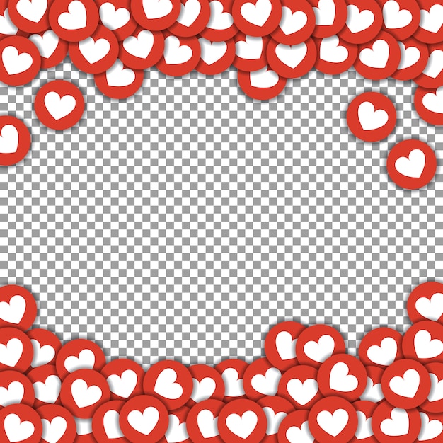 Vector love icons frame background