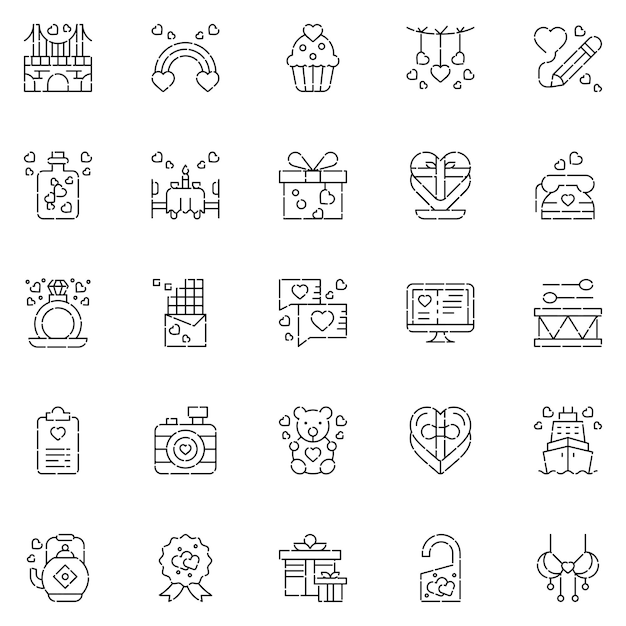 Love icons pack Love symbols collection Graphic icons element
