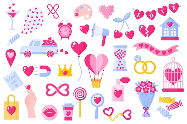 Love icons set for valentine's day