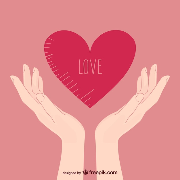 Love illustration with hands