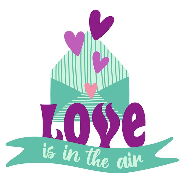 Love is in the air love letter valentines day greeting card social media post