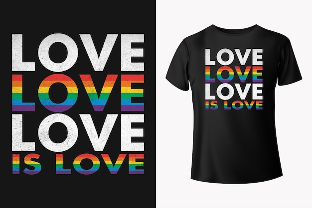 Vector love is love pride day premium vector t-shirt