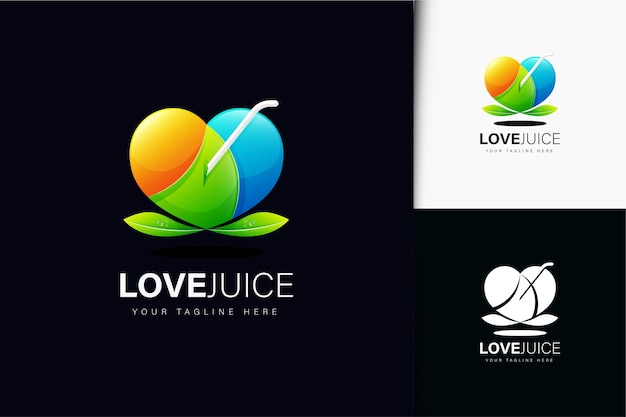 Love juice logo design with gradient