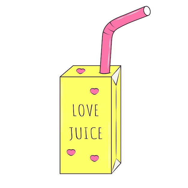 Упаковка love juice с соломинкой