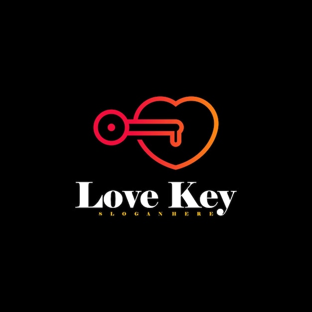 Vector love key logo vector design icon