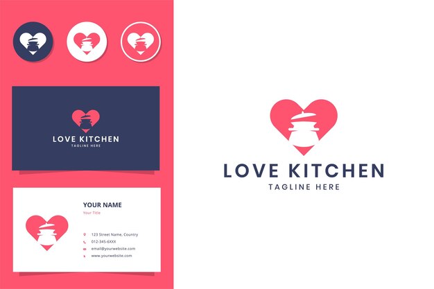 Love kitchen negative space logo design