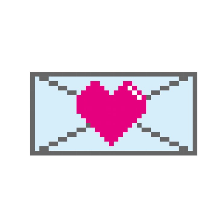 Vector love latter pixel art design vector icon