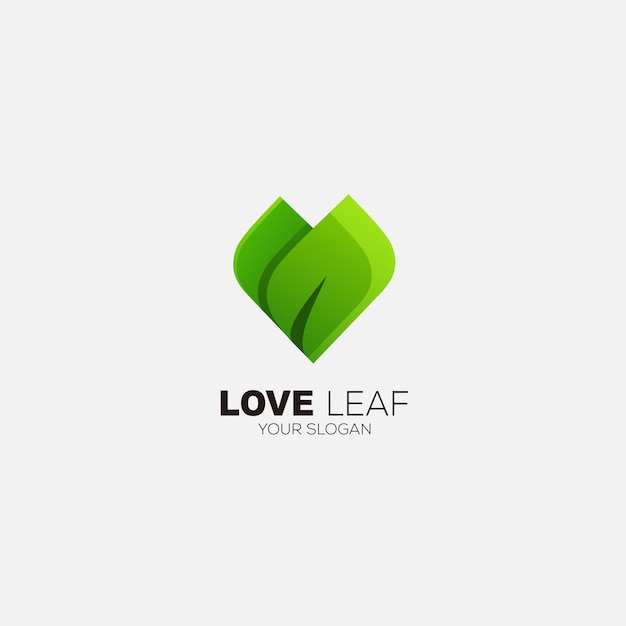 Love leaf design gradient colorful icon