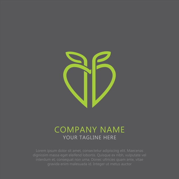 Vector love leaf line logo