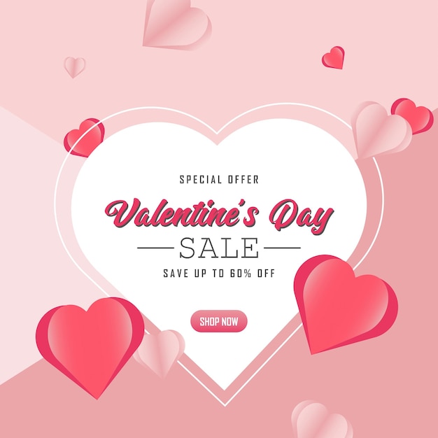 love letter envelope style valentines day special sale social media post design illustration