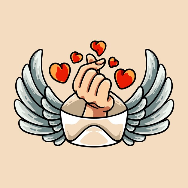 Vector love letter hand sign illustration