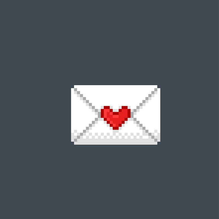Vector love letter in pixel style