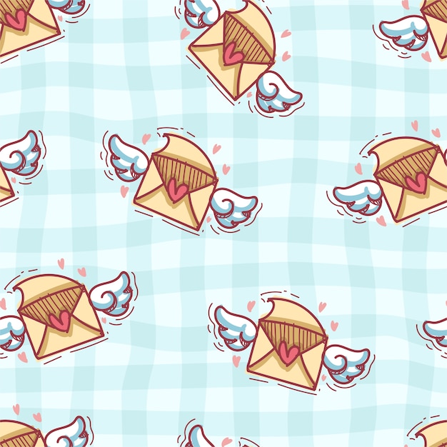 Love letter seamless pattern