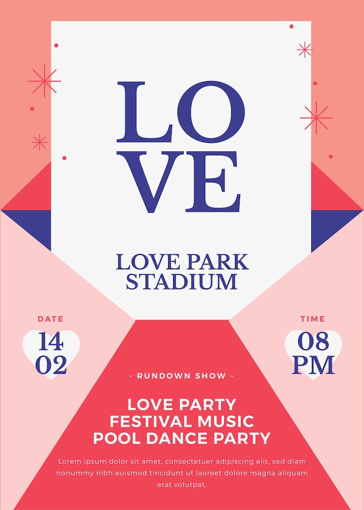 Vector love letter valentine flyer