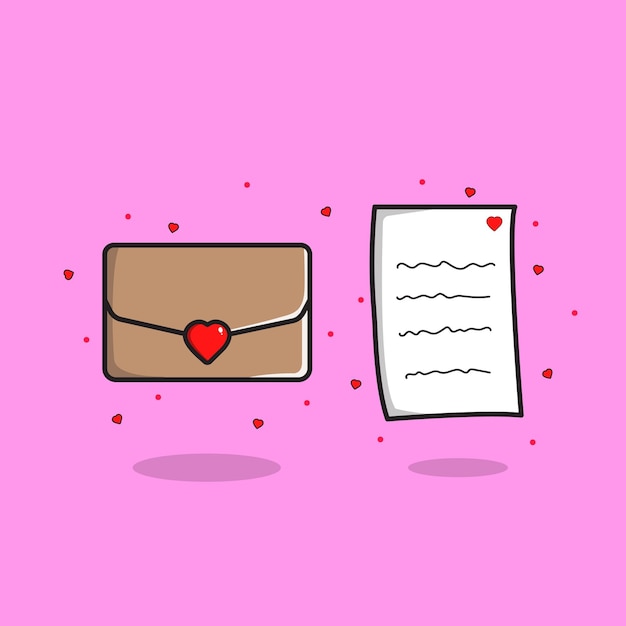 Love letter vector cartoon