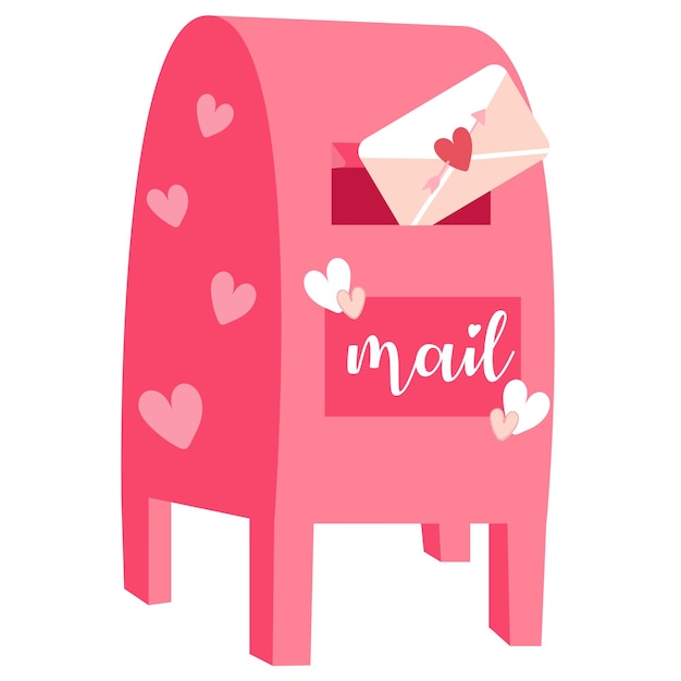愛の手紙のベクトル。メールボックスのベクトル。メールボックスにラブレター。手紙とメール ボックスのベクター素材