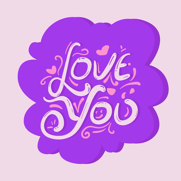 Love lettering background Free Vector