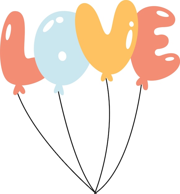 Love Lettering Balloons Bouquet