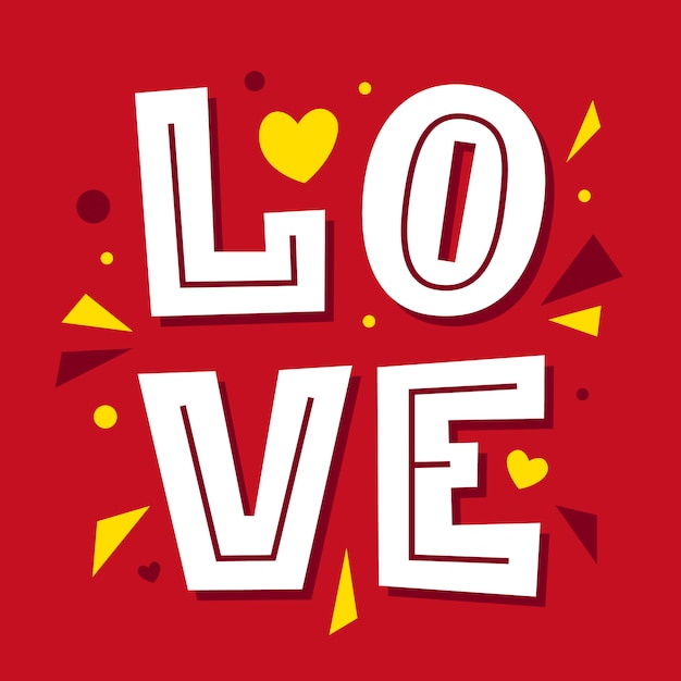 LOVE Lettering. Happy Valentines day card.  font type.  