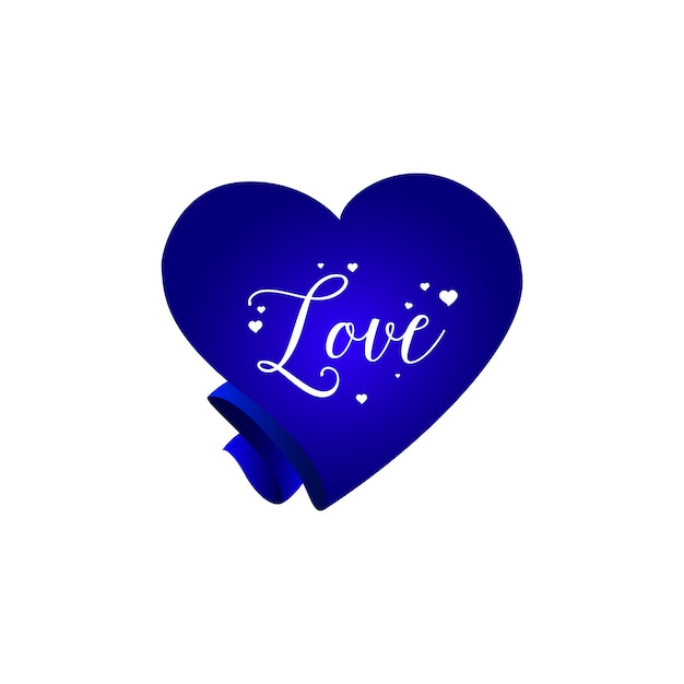 Vector love lettering on heart