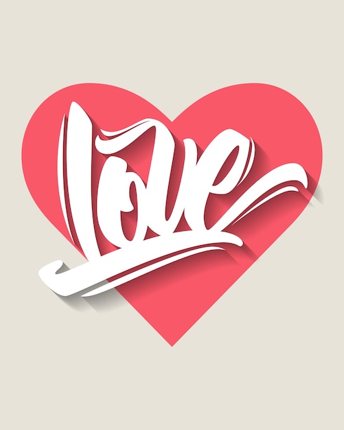 Love lettering. Modern Valentine's Day calligraphy text. Vector illustration.