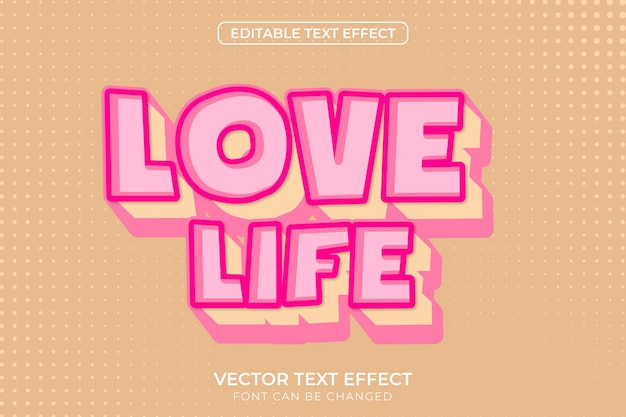 Love life editable Text effect