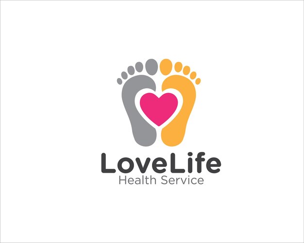 Vector love life foot logo designs for medical or health service logo