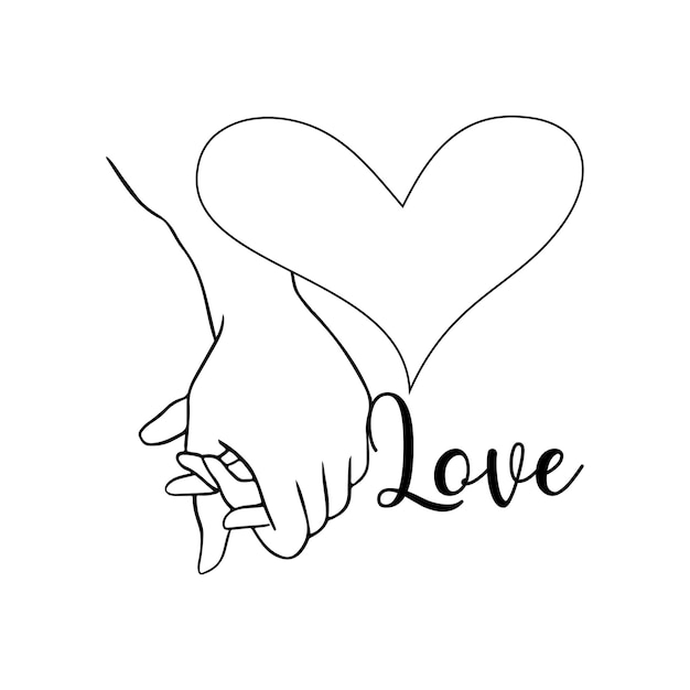 Vector love line art vector design