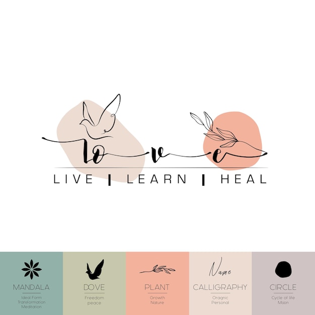 Vector love live learn heal logo