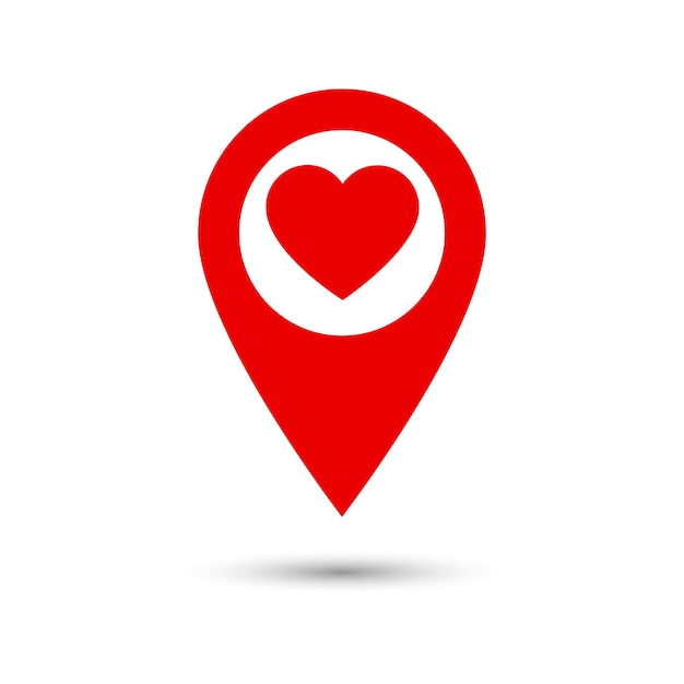 Love location icon isolated on white background
