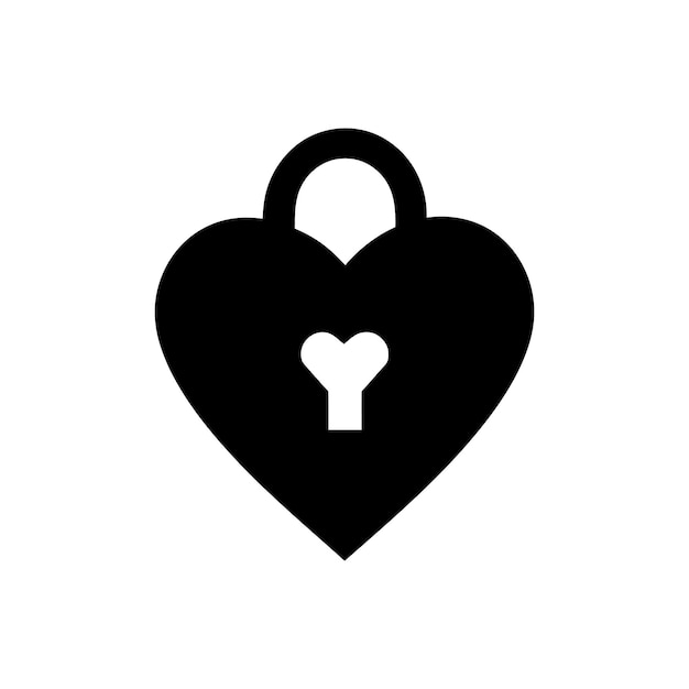 Vector love lock icon simple vector illustration