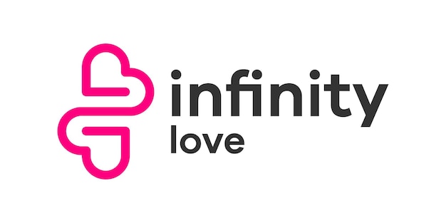 Amore logo design icona infinito illustrazione vettoriale