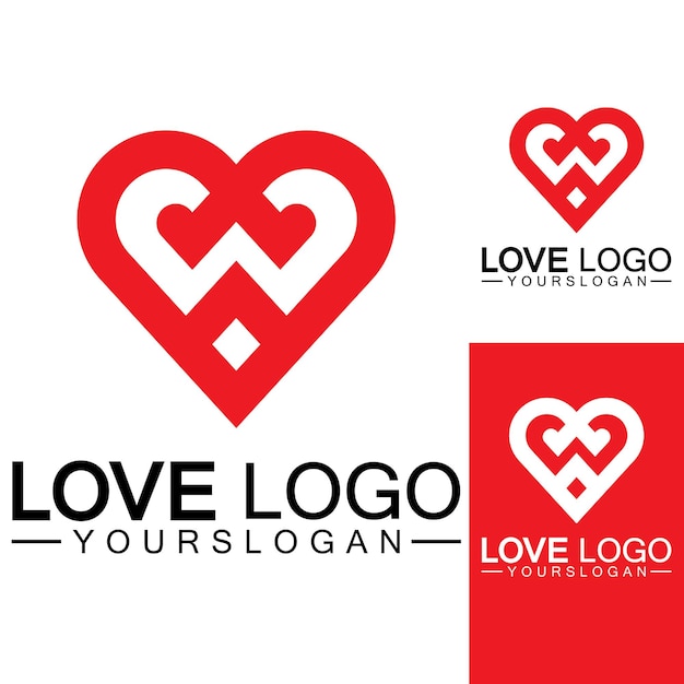 Vector love logo design vectorgeometric hearth logo vector linear love vector logo conceptheart shape logo designvector