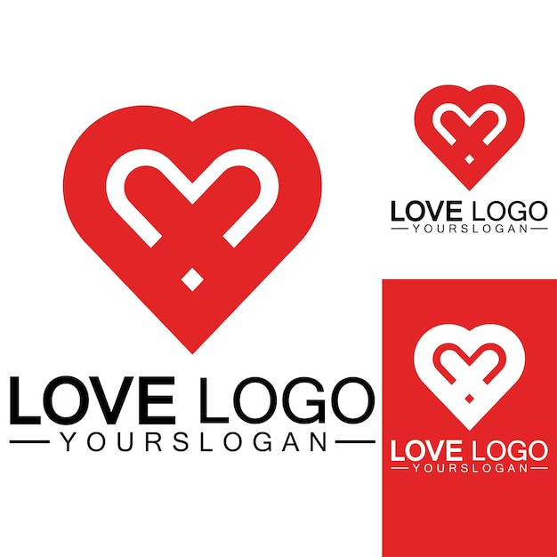 Vector love logo design vectorgeometric hearth logo vector linear love vector logo conceptheart shape logo designvector