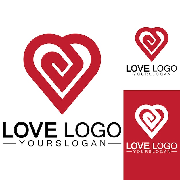 Love logo design vectorgeometric hearth logo vector linear love vector logo conceptheart shape logo designvector