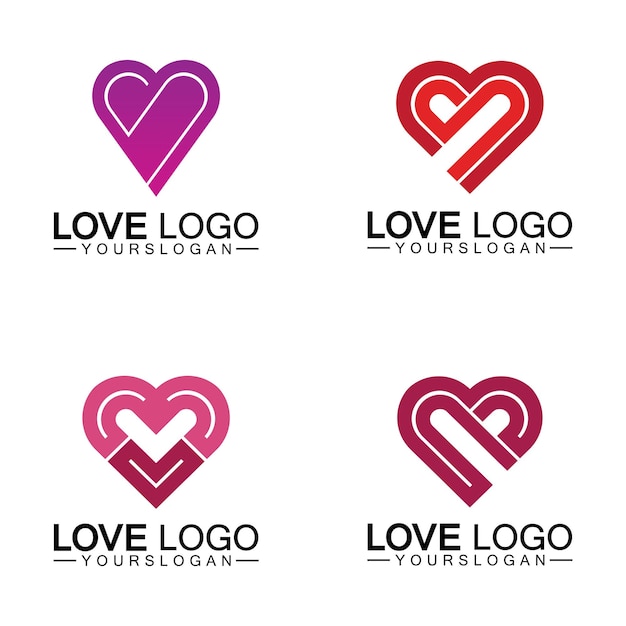 Love logo design vectorgeometric hearth logo vector linear love vector logo conceptHeart shape logo designVector