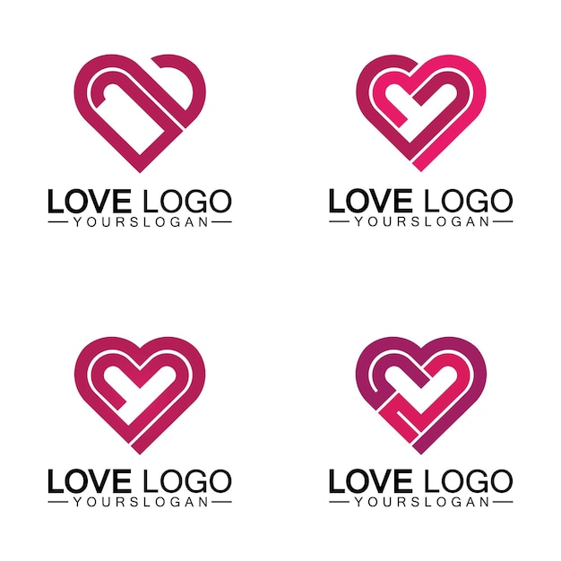 Love logo design vectorgeometric hearth logo vector linear love vector logo conceptHeart shape logo designVector