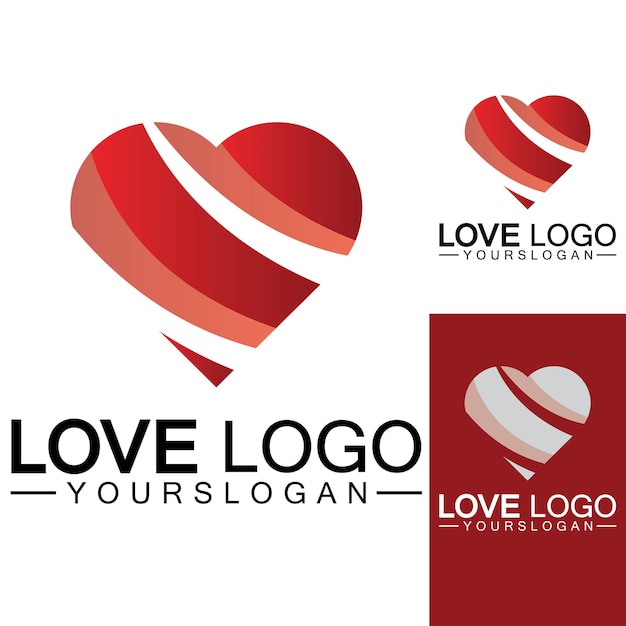 Vettore love logo designdesign del logo a forma di cuore vector