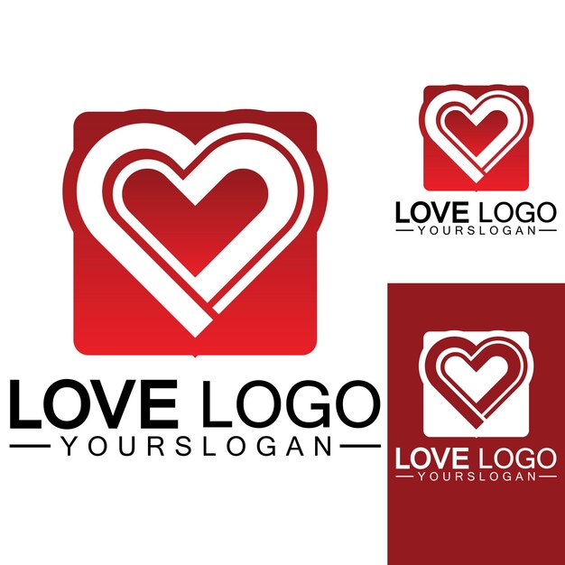 Love logo designheart shape logo design vector