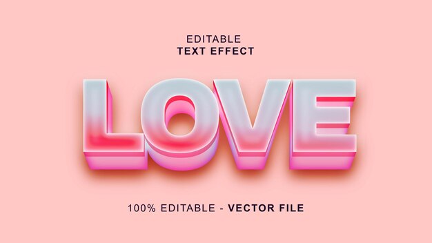 Love magenta gradient 3d text effect