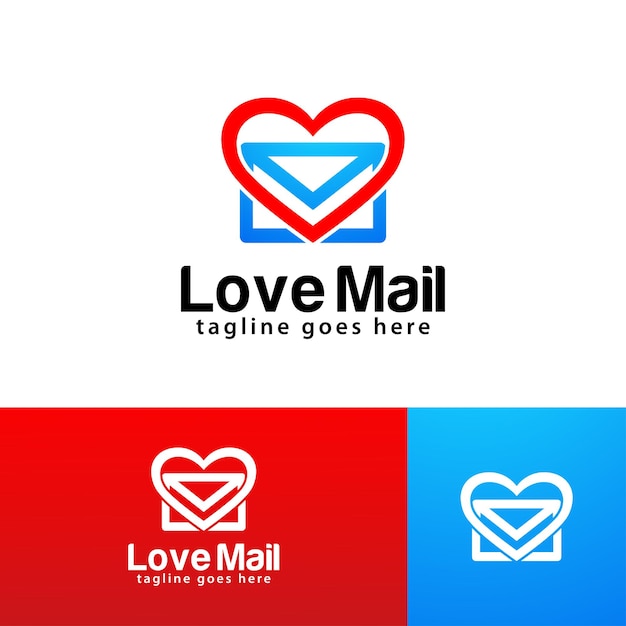 Шаблон дизайна логотипа love mail