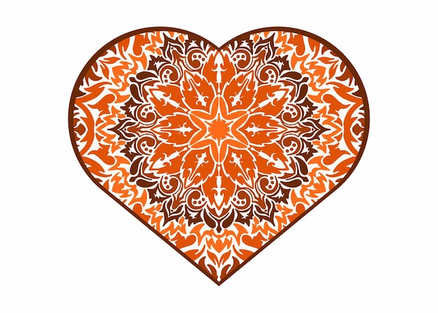 Любовное мандало, украшение, векторный дизайн для украшения на день святого валентина