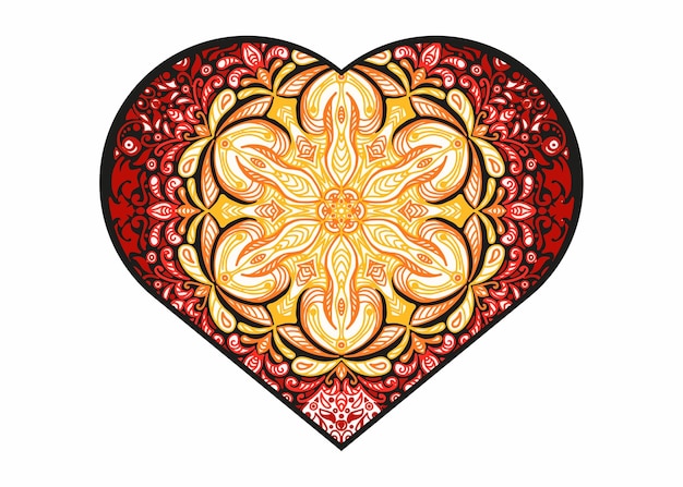 Love Mandala Ornament Vector Design For Valentine Decoration