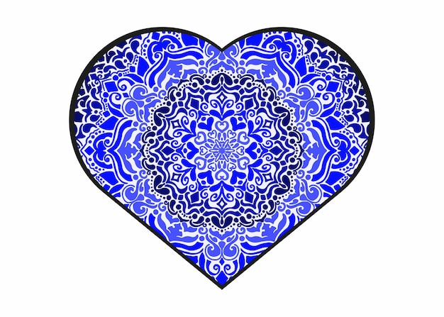 Love mandala ornament vector design per la decorazione di san valentino