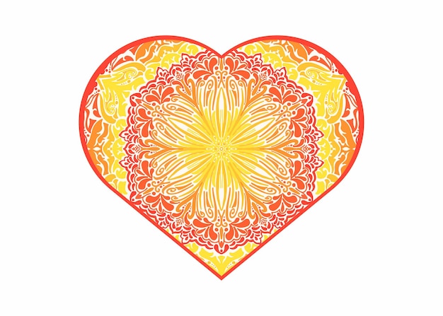 Love Mandala Ornament Vector Design voor Valentijnsdag decoratie