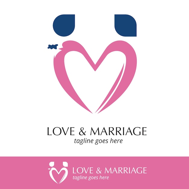 Love and marriage logo symbol