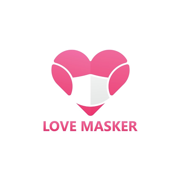 Design modello logo maschera d'amore