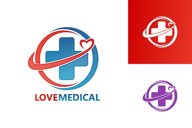 Love Medical Logo Template Design Vector, embleem, ontwerpconcept, creatief symbool, pictogram