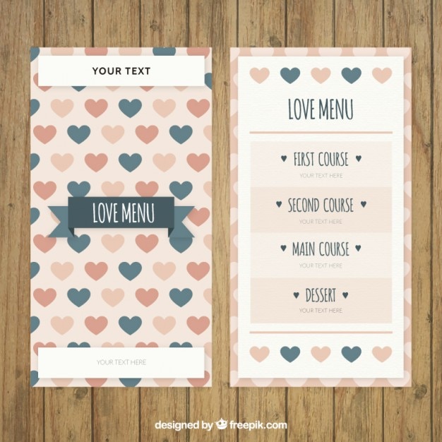 Love menu template