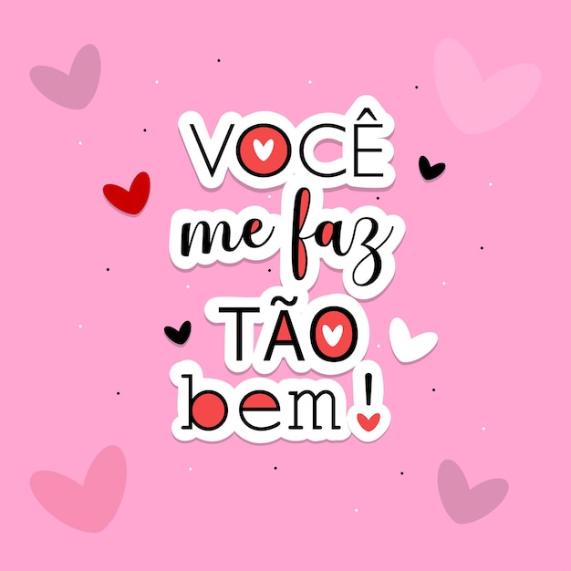 Vector love message design in portuguese